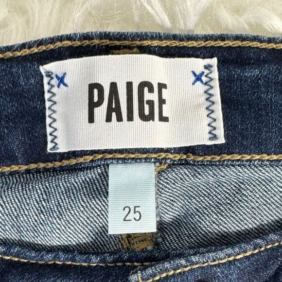 PAIGE Jimmy Jimmy Cuffed Denim Jean Shorts Maribel Destructed Wash Sz 25 - Picture 8 of 10